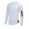 T-shirts pour hommes Chemises Hommes Tops Casual Tee Sport Fitness Vêtements Zipper Shirt Streetwear Pull Mâle Couleur Solide Manches Longues Slim TopsMen's