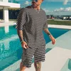 New Summer Sportwear Suit T-shirt a maniche corte Pantaloncini Pantaloni da uomo Set da 2 pezzi Tuta da uomo stampata in 3D Abbigliamento casual di tendenza Y220420