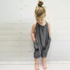 2019 bébé filles sangle barboteuse INS couleur unie fronde sans manches combinaisons été mode Boutique enfants escalade vêtements