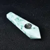 Green Alabaster Healing Quartz Crystal Reiki Gemstone Crystal Smoking Pipe