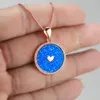 Pendant Necklaces Fire Opal Necklace Silver Color Oval & Pendants For Women Vintage Wedding JewelryPendant