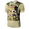 Polo da uomo Sport all'aria aperta Tempo libero Ciclismo Stretch Collant ad asciugatura rapida Army Fan Training Girocollo Top 3D Camouflage T-shirt a maniche corte