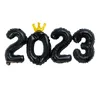 16inch 2023 Kroon Digitale Ballon Set Folie Nummer Afstuderen Decoraties Nieuwjaar Verjaardag Bruiloft Festival Feestartikelen MJ0705