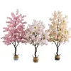 Decorative Flowers & Wreaths Home Decoration Artificial Cherry Tree Bonsai Wedding Indoor Living Room Floor Fake Plant With Basin Simulated