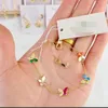 Colares de pingentes colar de borboleta colorida para mulheres acessórios de jóias de cobre bom presente Godl22