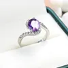 Weddings Rings Creative Hand Decoration roxo Rings de casamento de jóias femininas Anel de zircão Brit22