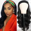 African Headscarf Wig Black Long Curly Hair Deep Wave Synthetische pruiken