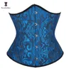 Burlesque onderborst korset wit zwart rood blauw roze abrikoos groen bruine bloemen taille bustier buauques plus size corselet 220615