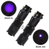 LED UV Flashlight Ultraviolet Torch med zoomfunktion Mini UV Black Light Pet Urine Stains Detector Scorpion jakt