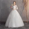 Other Wedding Dresses Half Sleeve Dress 2022 Ball Gown Fashion Lace Elegant Princess Bridal Vestido De NoivaOther