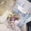 휴대용 꽃 포장 토트 투명한 명확한 PVC 로즈 플로리스트 포장 선물 가방 창조적 손잡이 상자 홈 장식