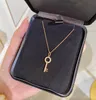 2024 Luxury quality V gold material pendant necklace with diamond and key style 18k rose gold plated for women wedding jewelry gift have box stamp PS7713