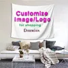 Darmian Multisize Personalizado su imagen Coltar de pared colgante Decoración del dormitorio hippie Tapestry Drop 220707