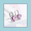 Hoop Hie Earrings sieraden Crystal Heart 925 Sterling Sier Hoops vrouwelijk fijne schattig voor vrouwen drop levering 2021 SZ95W