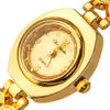 Женщины смотрят модную повседневную золотую браслет из нержавеющей стали, часы для маленького аналогового набора женского наручного часа часы элегантные Relojes