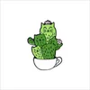 Cat Cactus smalto per alloggiamento per pin Girl Gioielli Accessori per spille vintage Badge Gift 1460 E37666919