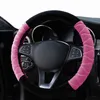 Couverture de volant de voiture d'hiver de mode pour la plupart des volants doux 3738 cm 145 "15" tressé sur la barre de main accessoires de voiture J220808