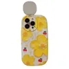 Custodia protettiva per fotocamera a specchio con cavalletto Custodie per telefoni ibride per iPhone 13 12 11 Pro Max Custodia per cellulare per specchio per trucco per ragazza Lady Flower Puppy Boy