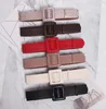 Belts SeeButiful Fashion Spring 2022Summer 6 Colors Square Buckle Crocodile Pattern PU Leather Gidle Waist Women A986