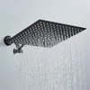 Paslanmaz Çelik Siyah Banyo Ultratin 2 mm 8/10/12 inç Duvar Tavan Kare Yuvarlak Yağış Duş Başlığı