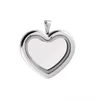 Pendant Necklaces Stainless Steel Magnet Hinged 30mm Heart Shape Locket For Custom Floating Charms Keepsake Xmas GiftPendant336F