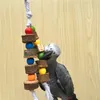 Zabawki ptaków dla ptaków naturalny drewniany kolorowy sznur trzonowy żucie bawełniane zabawki papuga papuga wisząca stojak na huśtawkę