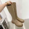 Women Boots 2022 Onkle Chelsea New Winter Mid Heels Platform Botas Snow Warm Designer Motor Motoriator Oxford Zapatos 0719