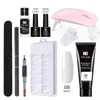 Nagelkit kit gel set 6w LED -lampan full manikyr snabb förlängningssats byggnad polyglar för naglar verktyg kitnail6446270