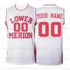 Custom Men Youth Kids Bryant # 33 Lower Merion Basketball Jersey Heren Stitched White Red Any Name Number Personaliseer Topkwaliteit