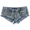 Taille basse femmes denim shorts été mode denim coton petite poche dames maigre Sexy discothèque super court jean