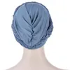 Beanies Beanie/Skull Caps 1pc Muslim Dress Turban Hat Western Style Baotou Cap Elegant vackra fasta färghattar Hårtillbehör för kvinnor