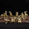 Keychains Brass Zodiac Sculptures Figurines geschenken voor mannen Key Chain Designer Fashion Jewelry Charms Bag Charm Luxe cadeau CuteKeyChains Emel