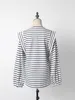 Vintage Striped T-shirt Autumn Woman Long Sleeves Round Neck Cotton Pullover Tshirts Casual Ladies Elegant Retro Tees Shirts 220411