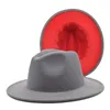 Projektanci mody skąpe brzegi czapki europejskie i amerykańskie podwójne dopasowanie kolorów Filc Cap Woolen Hat Woolen Hat Modne szerokie H9767424