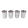 4 PCs 30ml 70ml 180ml de aço inoxidável Camping Camping Cheging Cheing Portable Tea Coffee Cerveja com bolsa preta 220809