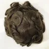 Handbunden ny Fashin Indian Human Virgin Hair Replacement #5 32mm Wave Swiss Lace Manliga peruker för Amerika Blacks Fast Express Delivery