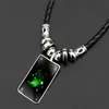 Pendant Necklaces Steel Color Glass Cabochon With Rectangle Shaped Choker Black Hematite Necklace Mysterious Big Kid For