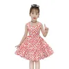 Novedad de verano, vestido de falda con chaleco de flores para niñas coreanas, falda pequeña y fresca para niñas