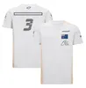 J5dw Polos pour hommes F1 Driver T-shirt Mens Team Uniforme à manches courtes Fan Vêtements Sports Casual Col rond Costume de course peut être personnalisable