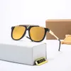 2024 Lunettes de soleil de luxe populaires rétro lunettes de soleil pour hommes brillant or été mode lunettes de plage pour femmes de haute qualité avec étui cadeau