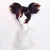 Genshin Impact Cosplay Xinyan 30cm peruk brązowy gradient peruka cosplay anime peruki odporne na ciepło syntetyczne peruki Halloween+ Wig Cap Y220512