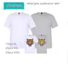 local warehouse sublimation blank T-shirt heat transfer shirt white grey color polyester shorts sleeve crew neck clothes 50pcs/carton