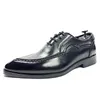 British Style Formal Dress Sapatos Casamento Oxfords Fashion Lace Up Sapatos de negócios de cavalheiros