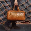 Duffel Taschen Vintage Hohe Qualität Echtes Leder Große Duffle Bag Männer Reise Handgepäck Große Männliche Wochenende Tote HandtascheDuffel