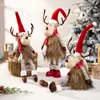 Navidad Figur-Ornamente Weihnachtsgeschenk für Kinder Weihnachten Elch Puppe Weihnachtsdekorationen für Home Rentier 220316