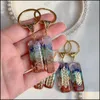 Key Rings 7 Chakras Orgonekey Keychain Energy Orgonite Crystal Stone Healing Amet Clasp For Car Meditation Reiki Om Lucky Carshop2006 Dhr4A