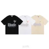 RHUDE Men's T-Shirts American fashion brand Grand Prix double yarn cotton loose short-sleeved T-shirt male and female student2263