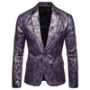 Casual Blazer Jacket Terne Terne High -End Fashion Luxury Mens Golden Floral Blazers Business Casual Suit 220704