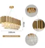 Rectangle Crystal Chandelier Gold Luxury LED Hanging Lamps Large Lighting Chassis for Living Room Bedroom Dining Hall Decor