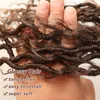 Capelli sintetici Boho River Faux Locs Capelli all'uncinetto Stili Boho Trecce all'uncinetto con capelli ricci lasciati fuori River Locs Capelli finti Treccia ondulata 18 pollici